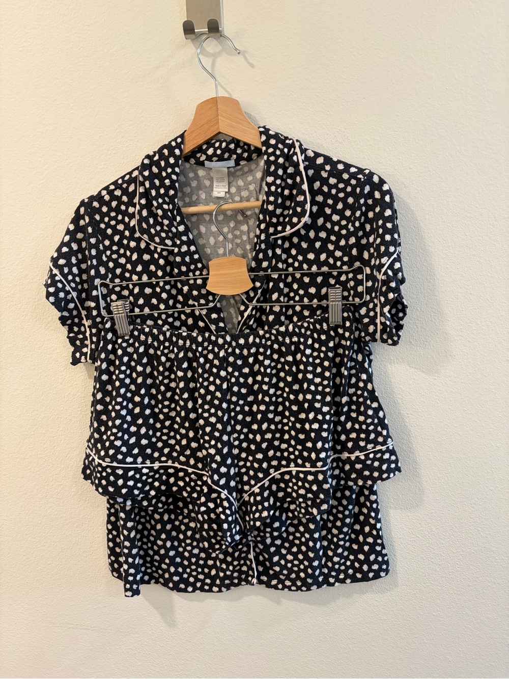 Eberjey Black and White Print Short Sleeve Pajama Set
